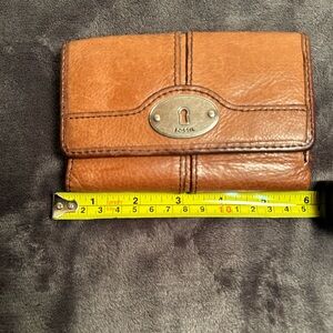 Fossil, leather, brown, small wallet